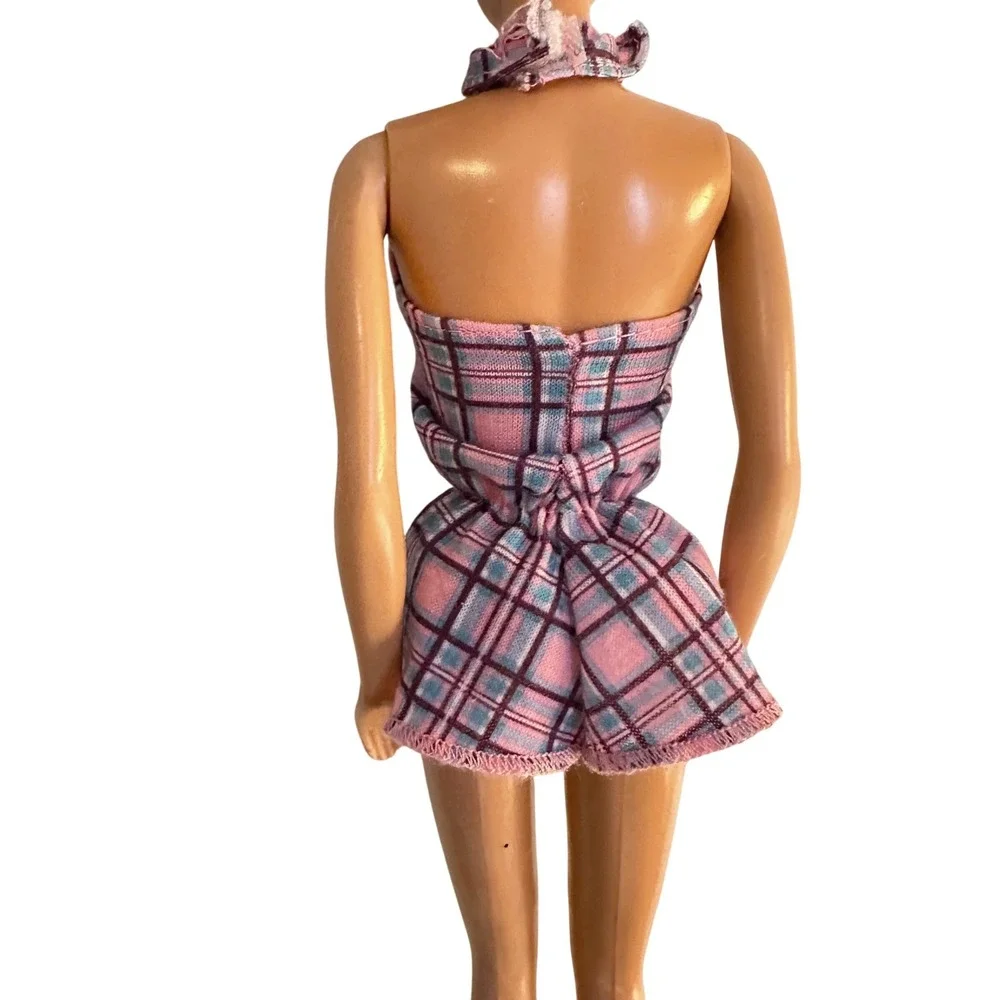 Barbie Fashion‎ Doll Clothes Plaid Collared Dress Top